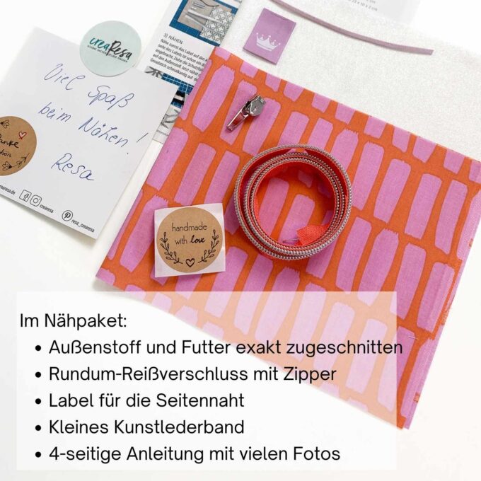 Fertige Nähpakete – Kosmetiktaschen nähen aus beschichteter Baumwolle – Bild 5