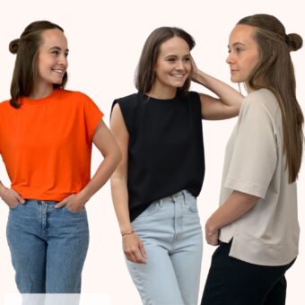 3 Schnittmuster für Shirts im Kombipaket - Überschnittene Schultern - Schulterposter - Halbarm