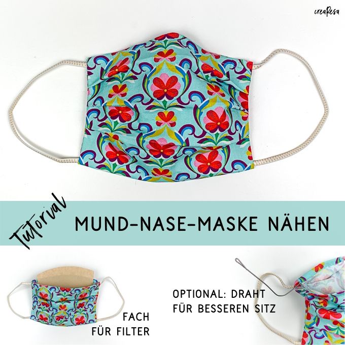 Nase Mund Bedeckung Schutz Maske Alltagsmaske Behelfsmaske Community Maske DIY